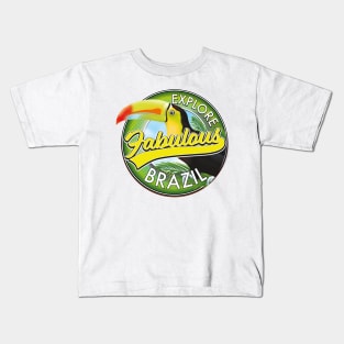 Explore Fabulous Brazil Logo Kids T-Shirt